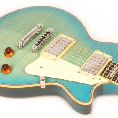 Agile AL-3200MCC Multi-Radius Oceanburst Flame w/Damn Wide Neck Electric Guitar with Binding and Trapezoid Inlays image 4