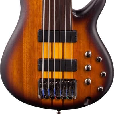 Ibanez SRF706 SR Bass Workshop Series 6-String Fretless Bass Guitar, Brown Burst Flat w/ Hard Case and Cloth image 3