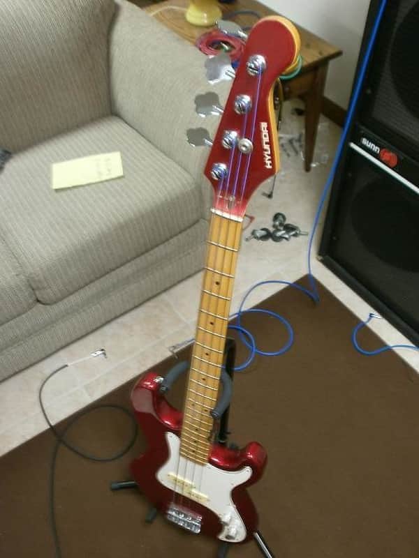 Hyundai Precision bass copy HBP-48 80s-90s Metallic Red image 1