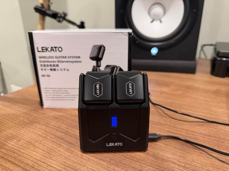 LEKATO 5.8G 4 Channel Wireless Guitar Transmitter Receiver System with Charging Box image 1