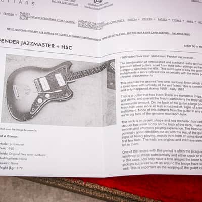 FENDER USA Original Vintage Jazzmaster HSC "Sunburst + Rosewood" (1960) image 3