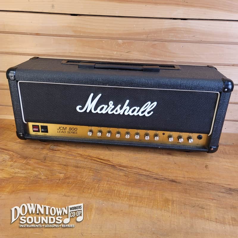 1980s Made in UK Marshall JCM 800 Lead Series Model 2210 100-Watt Master Volume Head with Reverb with Two-Button Footswitch, Switchable Ohms/Voltage image 1