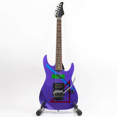 Metallic Purple Partscaster Super Strat Geometric Shapes w/ Kramer Neck, Dean Body, Hamer USA Pickup, Floyd Rose image 2