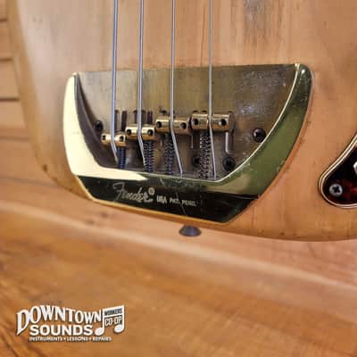 FEATURING THE CLAW 1969 Fender Precision Bass with G&G-Style Hard Case - Stripped Natural, 10.2lbs, Fender "The Claw" Solid Brass Bridge image 6