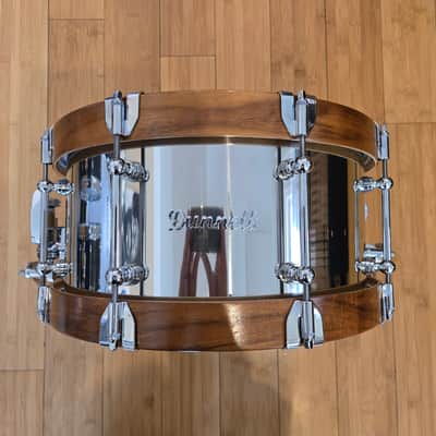 Snares - Dunnett Classic Drums 7x14 Stainless Steel w/Hybrid MetalWood Acacia Hoops image 4
