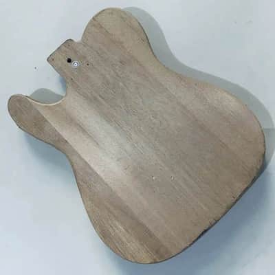 Okoume Wood Unfinished Single Cut Guitar Tele Style Body image 11