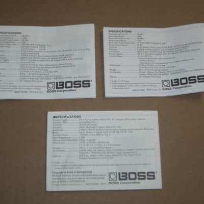 Boss original INSTRUCTIONS for GE-7, CS-3, and NS-2 (NO pedals, NO boxes, NO other items) 2010s (copyright years, 2010, 2015, and 2016) - white matte paper - black print, black graphic image 6
