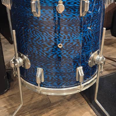 Vintage 1967 Rogers ONE OWNER 4pc Holiday Drum Kit Blue Onyx w/ Legs & Mounts + Silver Powertone Snare image 6