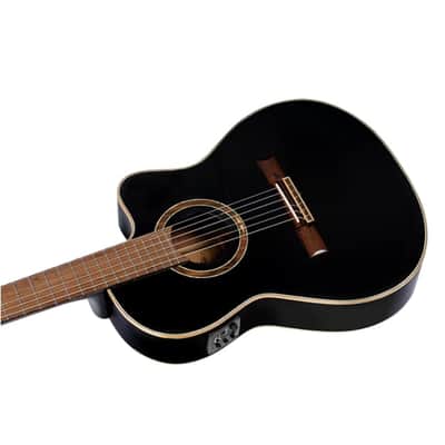 Ortega Performer Series Full Size Guitar Solid Spruce/ Sapele Black - RCE138-T4BK image 11