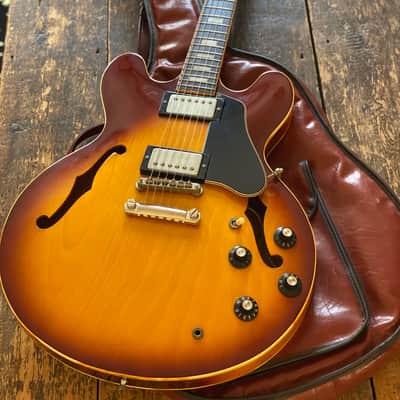 Greco Vintage Japanese SA-550R Semi-Acoustic 1980 Sunburst with fitted Leatherette Case image 1
