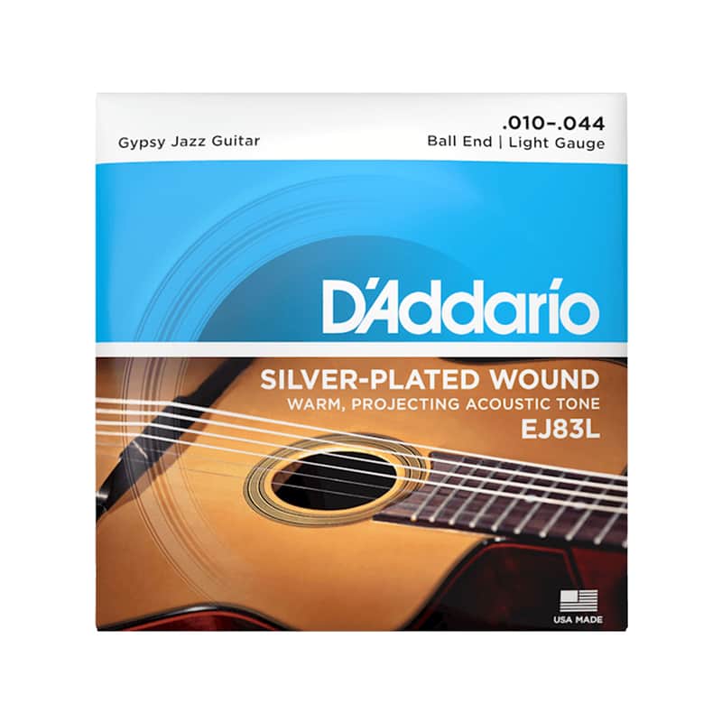 D'Addario EJ83L Gypsy Jazz Silver Wound Ball End Light 10-44 Acoustic Guitar Strings image 1
