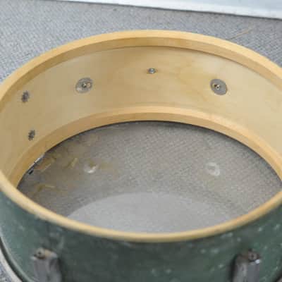 1970s Beverley 5x14 Emerald Green Pearl Snare Drum image 7