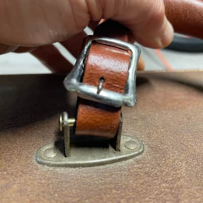 Leather buckle handle for Gibson tan case w/ figure 8 handle Les Paul L5 es 275 SG Flying V image 14