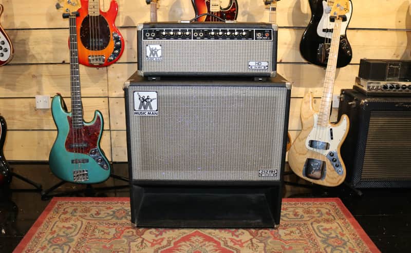 1978 Music Man HD-130 bass head with 2x12 RH cab image 1