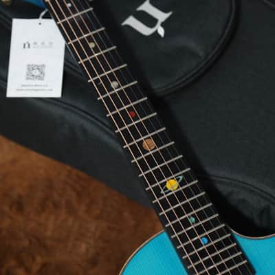 Natasha Sunny Baby 32" (Blue) - European Spruce and Flame Maple Acoustic Guitar 2024 - Gloss image 6