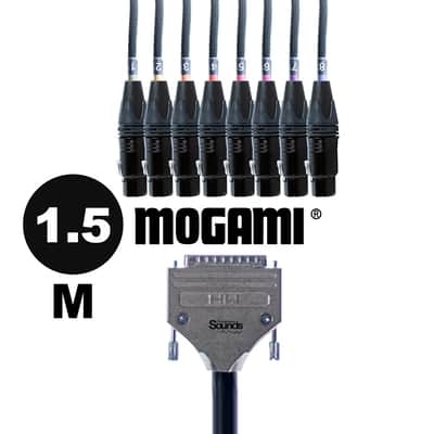 Mogami Multicore DB25 D-Sub Analog Tascam Loom Black to Neutrik NC3FXX XLR Female 1.5 Meter Long image 1