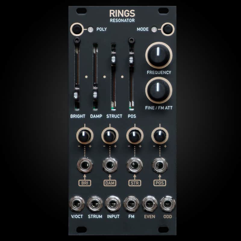 RINGS 12HP Version of Mutable Instruments Rings /// Rangoon //// Eurorack Modular /// Black & Gold image 1