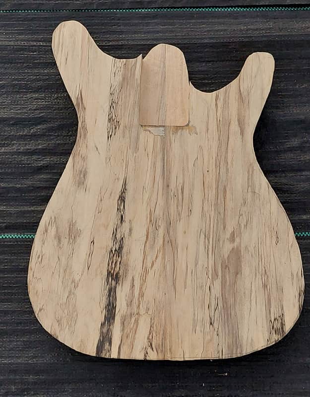 USA Double Cut Tele Guitar Body Spalt maple Black walnut Body Project  U Fix It image 1