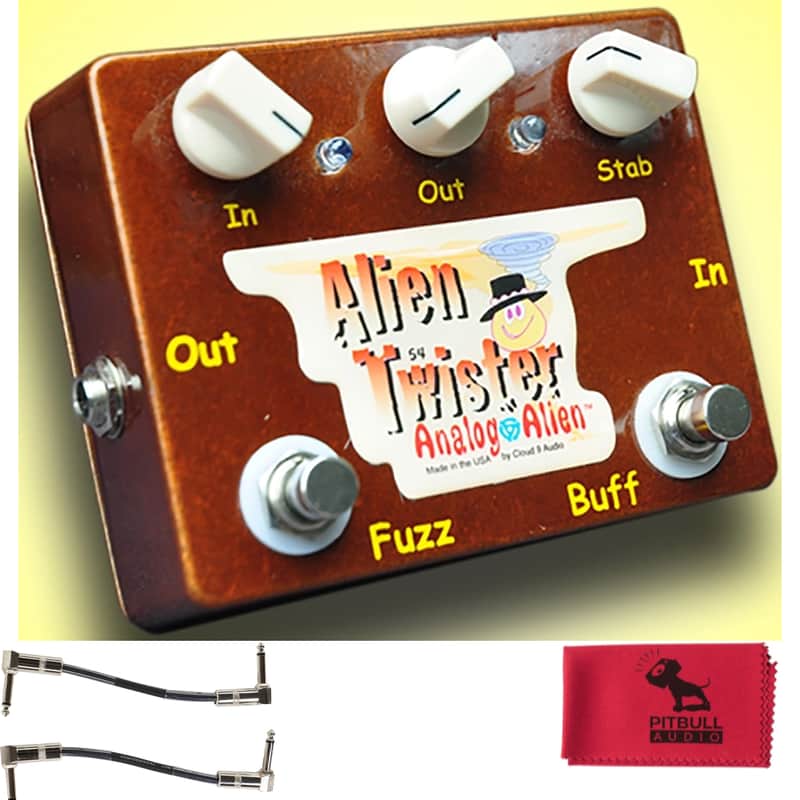 Analog Alien Twister Fuzz / Buffer Guitar Effects Pedal w/ Patch Cables & Cloth image 1