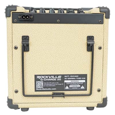 Rockville G-CHARGE 20 BEIGE Rechargeable Guitar Amplifier Spring Reverb+Mic Input image 11