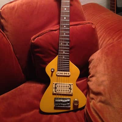 Vintage 1980's Rare Hondo Chiquita Yellow Travel Guitar image 1