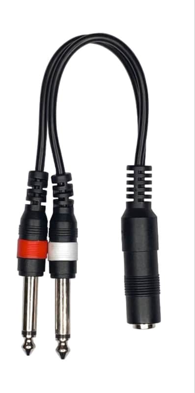1/4 Inch Stereo TRS Female to 2 X 1/4 Inch Male Left Right Mono Y Splitter Cable image 1