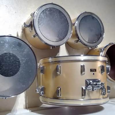 VTG 1970 PEARL 16"x16" Gold Satin "Phenolic" Floor Tom Drum  - Gorgeous Clean A+ image 24