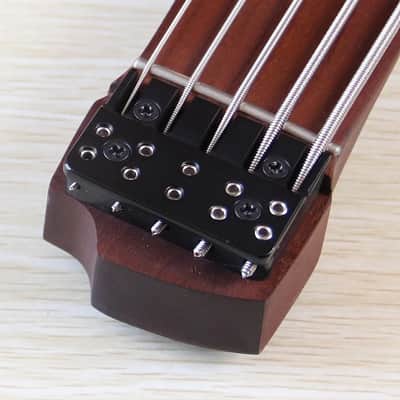 Black Custom 5 String Headless Bass, Wenge Top Ash Body, Roasted Maple Neck, 24 Frets image 6