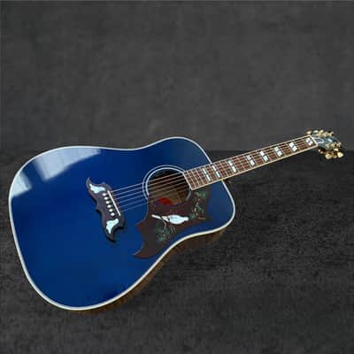 Gibson Custom Shop Dove Quilt Acoustic-Electric Guitar – Viper Blue image 4