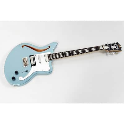 D'Angelico Premier Series Bedford SH Limited-Edition Electric Guitar with Tremolo Regular Ice Blue Metallic image 1