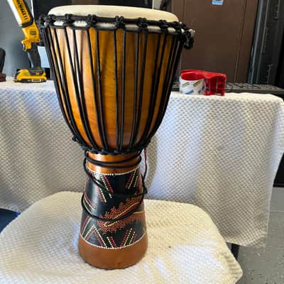 24" tall TOCA DJEMBE DRUM FREESTYLE With String Strap Lizard Design. 12" drum image 2