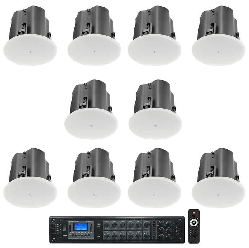 12) JBL Control 414C/T 4" Commercial 70v Ceiling Speakers+Amp For Restaurant/Bar