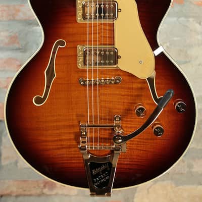 GRETSCH Broadkaster LX Figured Center Block - w/Bigsby, Gold Hardware & Ebony - Havana Burst image 3