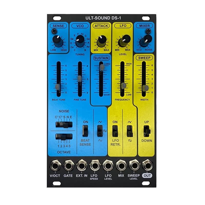 Ult-Sound DS-1 Eurorack Drum Synthesizer Module (Yellow/Blue) image 1