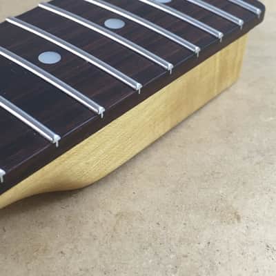 Lefty USA Made Musikraft Custom Aged Relic Strat Guitar Neck Amber Satin Fully Loaded Tuners image 8