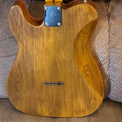 Custom  Firecaster Telecaster style with Fire Flamed Mango wood top ,Catalpa Body with roasted maple neck image 3
