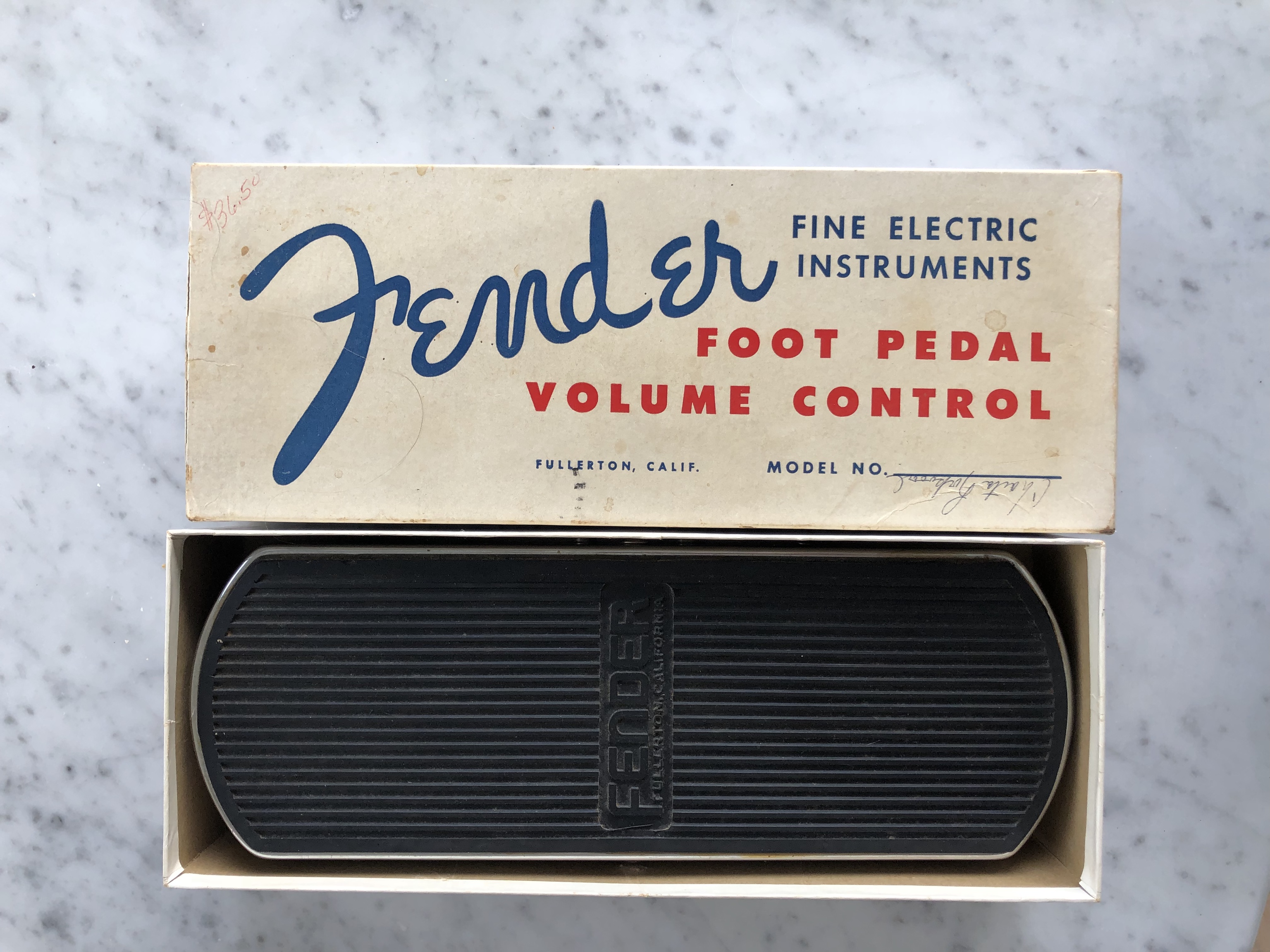 1950's Fender PRE CBS Volume Control Pedal Rare w/ Box Telecaster Stratocaster Case Candy Vintage