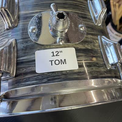 Vintage 1968 Rogers Londoner 4 Piece Drum Shell Pack - 12/13/16/20 - Black Strata Pearl image 14