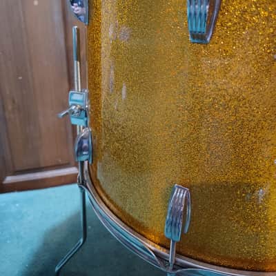 Ludwig 15"(diameter)x12"(Depth) Floor Tom (conversion) 1970's - Gold Sparkle image 4