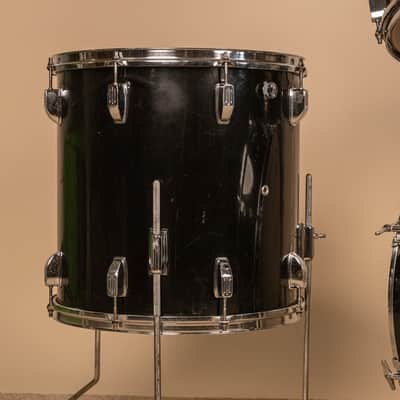 Vintage Rogers R-380 "Double Soul" Jet Black Drum Set image 4