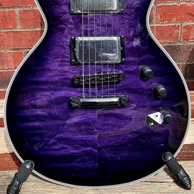 ESP LTD Deluxe EC1000 LEC1000QMSTPSB Quilt Maple See-Thru Purple Burst Guitar image 1