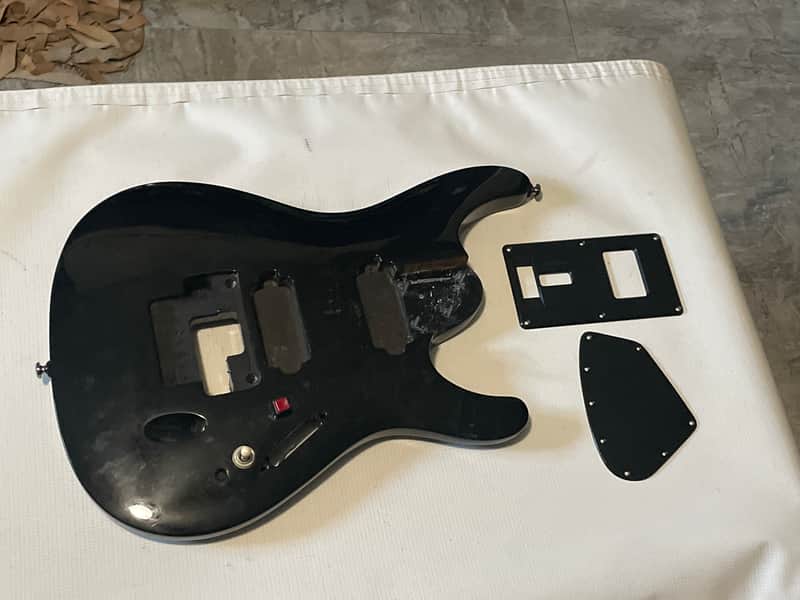 2010's Indonesia Ibanez S7420 7 String Black Modified Guitar Body ZR Tremolo Ready image 1