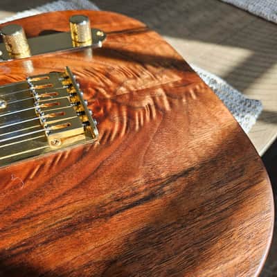 Custom Build Telecaster Style Guitar -- Figured Black Walnut & Baked Ash Body w/ HSC image 4