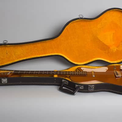 Silvertone Model 1417L Semi-Hollow Body Electric Guitar, made by Danelectro (1959), ser. #1049, black hard shell case. image 10