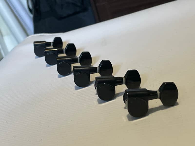 2000's Korean Era Ibanez S & RG Series Black Dual Pin Tuning Pegs Tuners 6 In LIne image 1