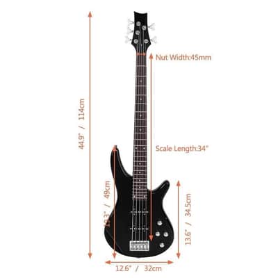 Electric 5 String Basswood Bass Guitar image 2