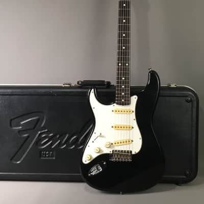LEFTY! 1986 Vintage Fender Squier ‘62 Left Strat Guitar Fujigen E Serial Relic Mayer Black 1 Tribute 7.2 Lb HSC image 5