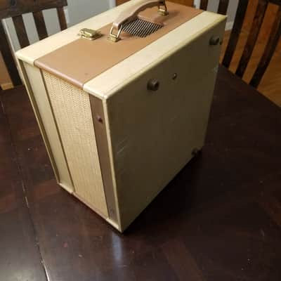 Voice of Music 168 Stereo Twin Amplifier WORKS Tube Combo Amp 8810 and AlNiCo speakers 1960 Tan Brown image 3
