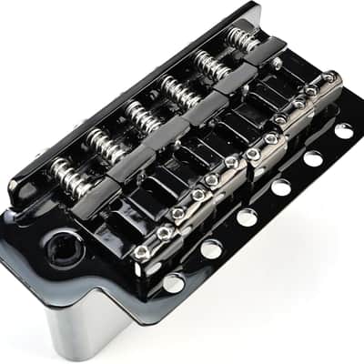 10.5mm Electric Guitar Bridge Black 6 Point tremolo bridge Stainless Steel Vintage Saddles Plate Zinc Alloy Block Compatible with 6 String Start St Electric Guitar Replacement Parts image 3