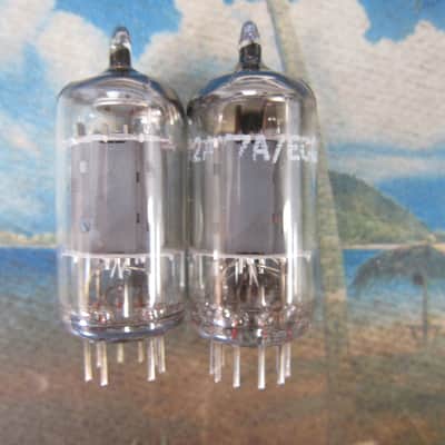 Pr Vintage Telefunken EI 12ax7 Ecc83 Preamp Driver Tubes, 1970s, Germany, Smooth Plates, Strong, Bal image 2